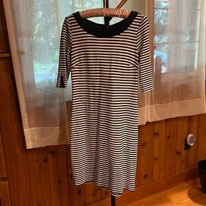 CLOSE OUT SALE! BANANA REPUBLIC Navy White Striped Fitted Nautical Dress Sz 4